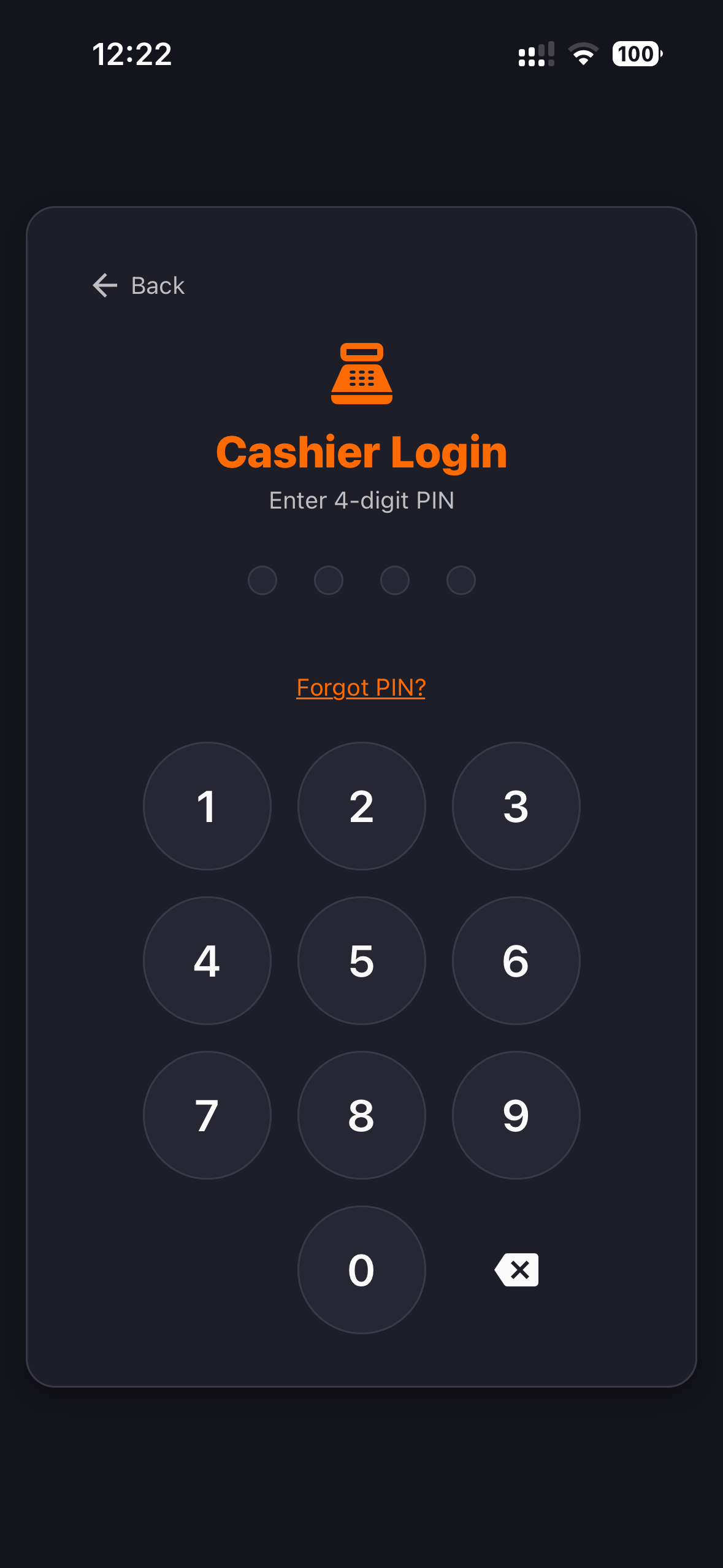 Cashier Login
